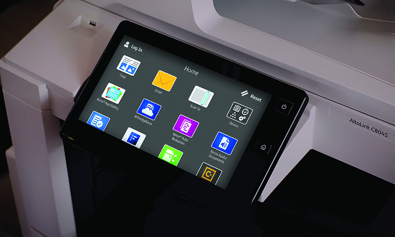 Altalink printer display screen