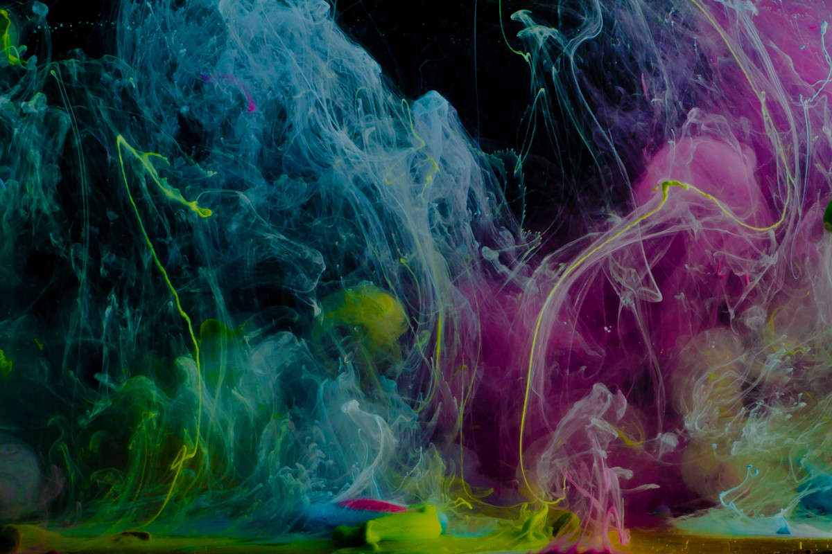 colorful inks in water