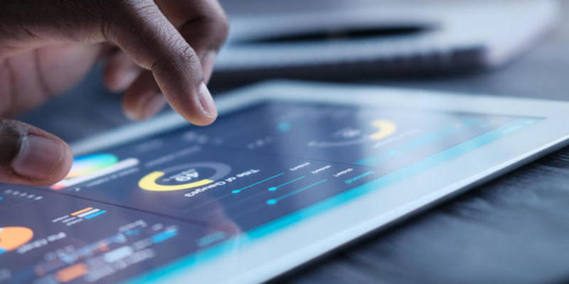 Data charts on a tablet