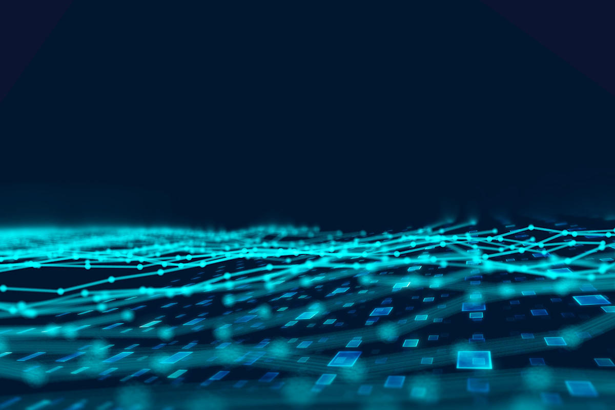 Digital image of interconnected dots