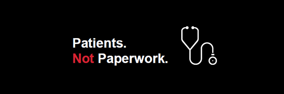 Patients not paperwork and stethoscope